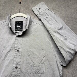 Goose Island Brewery Mens Gray‎ Button Down Shirt Long Sleeve Casual Large